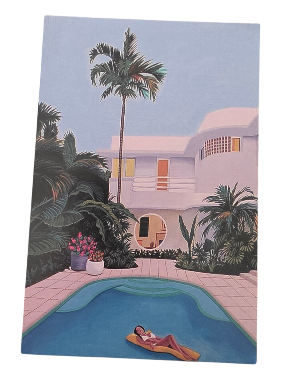Florida Deco Pool Canvas Print by artist Linda Tillman Postcard Size Mid Century